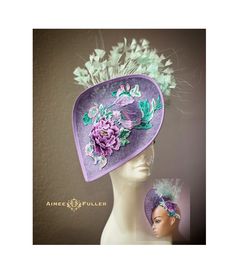 Kentucky Derby Fascinator  Enchanting, easy-to-wear headband fascinator.  Looks luxurious and stunning from all angles. Perfect for derby, galas, weddings, bridal, cocktail, high tea, church and much more.   Made in the USA *FREE SHIPPING Handmade by Aimee Fuller in Southern California For more STATEMENT JEWELRY and HANDMADE HATS go to www.aimeefuller.com Fitted Lavender Hats For Spring, Fitted Lavender Hat For Spring, Lavender Fitted Hat For Spring, Lavender Curved Brim Fascinator For Royal Ascot, Lavender Adjustable Hat For Kentucky Derby, Fitted Lavender Mini Hats For Royal Ascot, Lavender Mini Hat With Curved Brim For Spring, Adjustable Lavender Hat For Kentucky Derby, Lavender Mini Hat For Summer