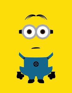 a minion with big eyes sitting down