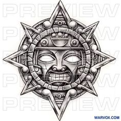 an image of a sun face tattoo design