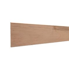 a wooden slatted wall panel on a white background