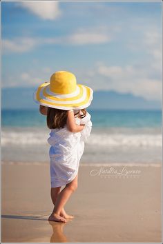 little gal on the beach Beach Yellow, Toddler Beach, Summer Yellow, Kids Beach, Beach Portraits, Beach Photo, Beach Poses