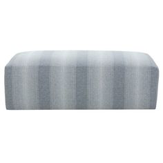 a gray and white striped bench cushion