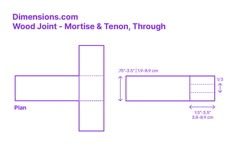 the measurements for wood joinr and tenn throughs are shown in this diagram