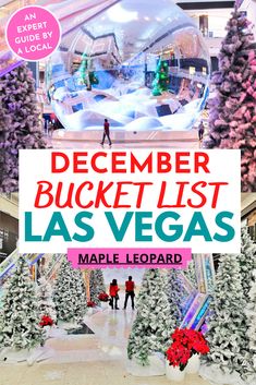 the cover of december bucket list las vegas, with people walking through an indoor mall