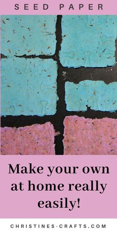 blue and pink squares with text overlay that reads make your own at home really easily