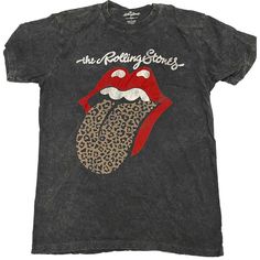 The Rolling Stones Leopard Tongue Unisex T-Shirt Rock T Shirts, Screen Printing Designs, Short Styles, High Quality T Shirts, Acid Wash, Sleeve Designs, Black Design, Rolling Stones, Recycled Cotton