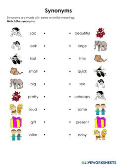 an english worksheet with pictures of animals and words in the form of letters