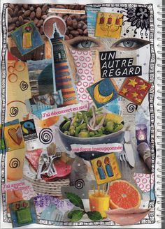 an altered collage of food and pictures with words written on the bottom right corner