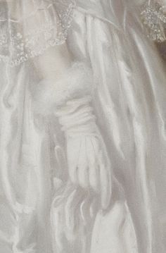 a painting of a woman wearing a white dress