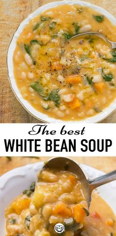 the best white bean soup with spinach and carrots