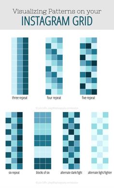 an info sheet showing the different types of instagramm grids