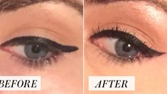 I can't believe I didn't think of this first. Winged Eyeliner Tricks, Winged Liner Makeup, Easy Winged Eyeliner, Eyeshadow For Green Eyes, How To Do Eyeliner, Simple Eyeliner