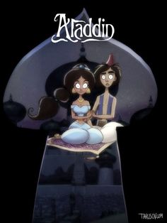 an animated image of two people sitting on top of a book