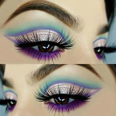 Eye Makeup Inspiration, Green Eye Makeup, Purple Eye Makeup, Make Up Inspiration, Smink Inspiration, Green Eye, Simple Eye Makeup, Colored Eyeliner, Eye Makeup Tips