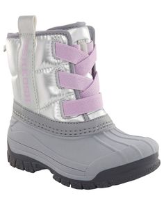 Easy-on and made to keep little feet warm, these snow boots feature elastic laces and a durable bottom that last for all of their winter adventures. Toddler Girl Shoes, Girls Shoes Kids, Comfortable Heels, Toddler Boy Outfits, Elastic Laces, Kids Outfits Girls, Girls Boots, Set Outfit, Toddler Girl Outfits