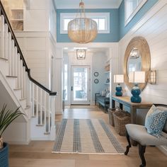 the hallway is clean and ready for guests to use it as an entryway area