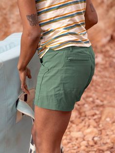 Hiking, trekking, and scrambling. Whether that describes our lives or our next adventure, our Clamber Shorts are our ready companion, thanks to our new fabric. Recycled ClambR™ is still rugged enough for every adventure and misadventure, but lighter and more eco-friendly. By Title Nine. 2-14. Womens Hiking, Title Nine, Hiking Shorts, Hiking Women, Outdoor Adventure, Trekking, What To Wear, Colorado, Elastic Waist