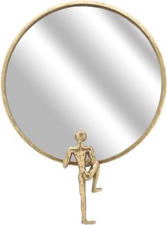 a mirror that has a person standing in front of it with the reflection of a man