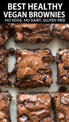 the best healthy vegan brownies no eggs, no dairy gluen free