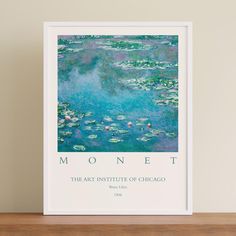 the cover of monet's book, the art institute of chicago featuring water lilies