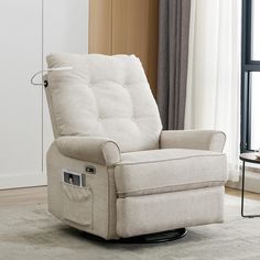 PRICES MAY VARY. [Glider Swivel Reclining Chair]: The swivel rocking base allows you to swivel 270° and adjust the recliner. The backrest can be tilted from 100 degrees to 160 degrees to meet the needs of different scenes and help you relax better, making it perfect for activities such as watching television, sleeping, and reading. [Comfortable Power Recliner]: The recliner chair features a smooth electric reclining mechanism that operates at the touch of a button and is designed to provide your body with full comfort. The thick headrest, backrest and armrests are wrapped in soft linen, and the seat cushion is filled with high-density foam for strong support. [Durable Structure]: The electric recliner is made of high-quality engineered wood with excellent service life. The sturdy metal bas Rocker Recliner With Ottoman, Pink Tufted Recliner Chair, Modern Power Rocker Recliner, Nursery Rocking Chair Glider Target, Baby Rocking Chair Corner, Sherpa Nursery Rocking Chair, Cheap Nursery Rocking Chair, Pottery Barn Rocking Chair Nursery, Pottery Barn Nursing Chair