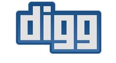 the logo for digg is shown in blue and white letters on a white background