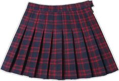 Plaid Skirted Skort For School, Plaid Pleated Cotton Skort, Casual Red Tennis Skirt For School, Plaid Skort For School, Red Mini Tennis Skirt For School, Casual Red Pleated Skirt For School, School Uniform Plaid Skort, School Uniform Plaid Skort For School, Trendy Plaid Skort For School