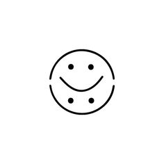 a black and white drawing of a smiling face with dots on it's forehead