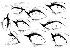 the eyes and eyebrows of an anime character are drawn with black marker on white paper