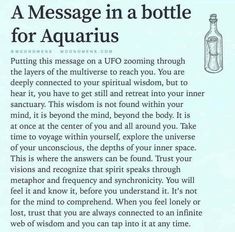 a message in a bottle for aquarius