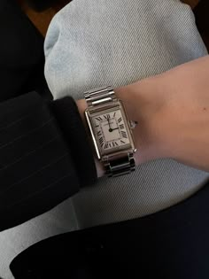 Cartier Tank Aesthetic, Cartier Tank Must, Vintage Cartier Watch, Jewellery Stack, Casio Vintage, Tank Watch, Fancy Watches, Vintage Watches Women, Cartier Tank