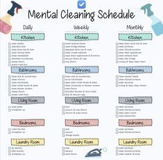 Diy Calendar Ideas, Chore Calendar, Eyebrow Quotes, Bathroom Cleaning Checklist, Clean Room Checklist, Easy House Cleaning, Chore Cards, Deep Cleaning House, Room Checklist