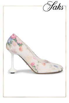 Made in Italy, these LOEWE Toy pumps are crafted of brushed suede with a faded-effect floral pattern. Round toe Slips on Suede upper Made in Italy