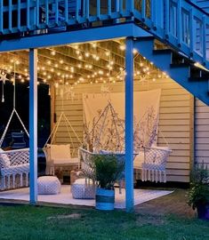 Under Deck Space, Outdoor Deck Decorating, Hammock Chairs, Deck Landscaping, Under Deck, Back Deck Decorating