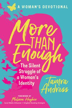 the book cover for more than enough, featuring an image of a woman's head