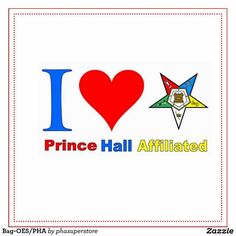 i love prince hall afrilated with an image of a star and a heart