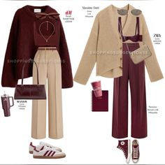 Shein Trendy Outfits, Fall Winter 2024 Fashion Trends Women Casual, Colour Combinations Fashion, Burgundy Outfit, Look Adidas, Color Combinations For Clothes, Winter Fashion Outfits Casual, Beige Outfit, Fall Capsule Wardrobe