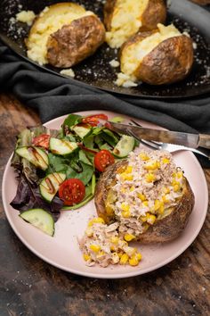 the meal is prepared and ready to be eaten on the table in front of the skillet