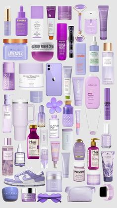 Lash Website, Purple Skincare, Purple Products, Purple Preppy, Makeup Collage, Paper Makeup, Trending Skincare