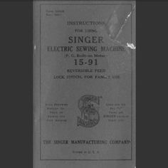 the instruction manual for singer electric sewing machine