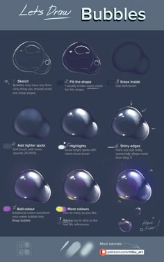 the different types of bubbles are shown in this graphic style, and it looks like they have