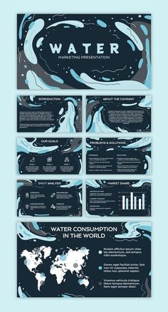 the water info sheet is designed to look like it has been created by an artist