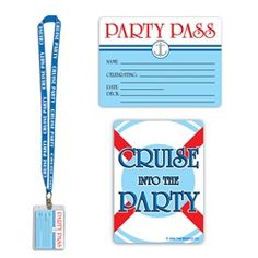 a party pass with lanyard, badge and lanyard