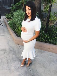 The Claire Maternity Dress White Fitted Maternity Dress Casual Style, Cream Maternity Fitted Dress, White Stretch Maternity Dress, White Fitted Maternity Dress, Gender Reveal Dress, Maternity Stores, White Maternity Dresses, White Bump-friendly Maternity Dress, Summer Baby Shower