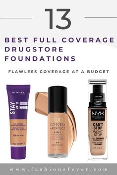 The best foundations ever that provides full coverage that stays all day without making the skin appear cakey and all available at drugstore at affordable prices. Check out the best makeup foundation here. #bestfoundations #drugstorefoundations #drugstoremakeup #foundation Order To Apply Makeup, Brown Smokey Eye Makeup, Smokey Eye Makeup Look