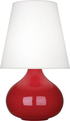 Robert Abbey - RR93 - One Light Accent Lamp - June - Ruby Red Glazed Ceramic Tall Table Lamps, Red Lamp, Transitional Table Lamps, Accent Lamp, Linen Shades, Glazed Ceramic, Table Lamp Lighting, Ceramic Materials, Cool Lighting