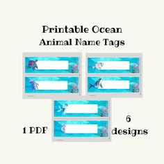 printable ocean animal name tags