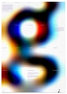 an abstract poster with the letter s in it's center and two different colors