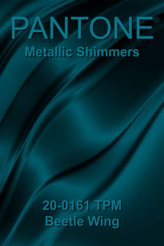 the cover of pantone's metallic shimmers catalogue, featuring teal green satin