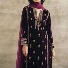 Beautiful stylish elegant velvet long kurti has embroidery over the neck and sleeves. It has resham thread, zari , sequence, and beads hand work. Palazzo has embroidery over the bottom Dupatta has scallop border with beads and small motifs all over ✨This dress can be customise in any other colour and in all size also ,please contact us regarding any changes if you want.We will make this dress as per your choice. ✨We use high quality fabric and threads for embroidery.You won't face any problem in Winter Semi-stitched Dupatta With Dabka Details, Unstitched Velvet Traditional Wear For Eid, Semi-stitched Salwar Kameez With Dupatta For Winter, Winter Semi-stitched Salwar Kameez With Dupatta, Semi-stitched Winter Salwar Kameez With Dupatta, Velvet Salwar Kameez For Eid Festivities, Eid Velvet Traditional Wear With Dupatta, Unstitched Velvet Traditional Wear With Dupatta, Festive Velvet Salwar Kameez With Traditional Drape